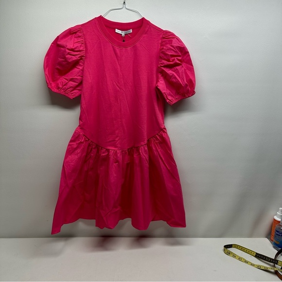 English Factory Pink Puff Sleeve mini Dress size XS NWT - Picture 2 of 9